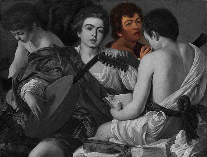 caravaggio autoritratto musici