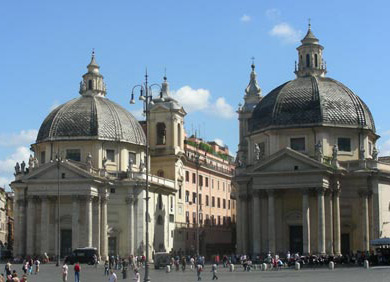 Le chiese gemelle in piazza del Popolo