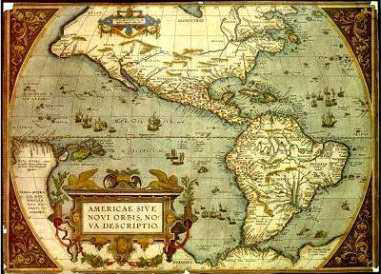 Una cartina delle Americhe del XVII secolo