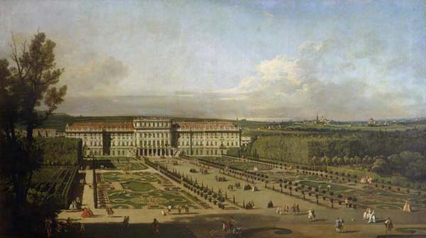 Il castello di Schonbrunn in un dipinto di Bernardo Bellotto