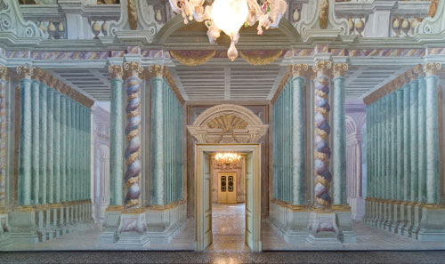 Francesco Galli Bibiena, Salone d'ingresso, Collecchio di Parma, villa Prati, ora Santucci Fontanelli, 1687 ca. quadraturismo bibbiena