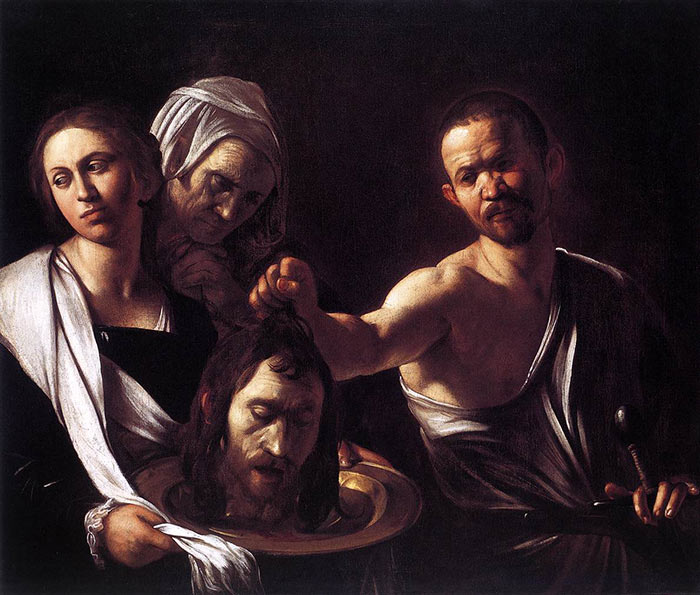 caravaggio salome testa battista anno 1610