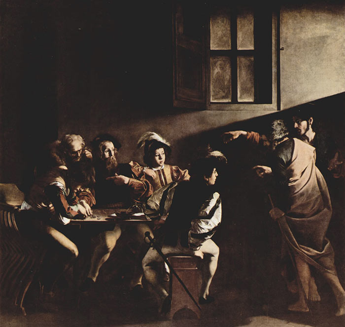 caravaggio vocazione san matteo anno 1600