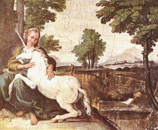 fanciulla con unicorno