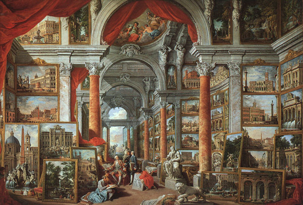 Galleria di pittore con viste di Roma moderna, 1757 galleria pittore pannini