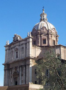Chiese dei Santi Luca e Martina a Roma, facciata