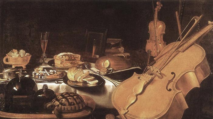 natura morta cibo e musica
