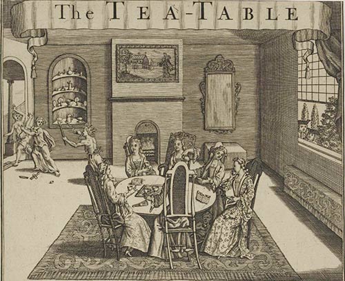 Sala da tè alla fine del Seicento tea table