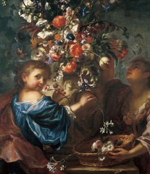 banchetto fiori settecento