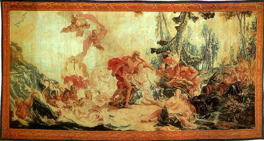 Francois Boucher, Nettuno e Animone, scene degli Amori degli dei, Beauvais, 1757. Parigi, Musée du Petit Palais.