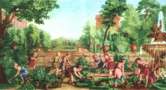 Arazzo dei Gobelins (1703- 1704), Fanciulli fiorai, Firenze (Palazzo Pitti)- F.to Alinari. Arazzo dei Gobelins (1703- 1704), Fanciulli fiorai, Firenze (Palazzo Pitti)- F.to Alinari.