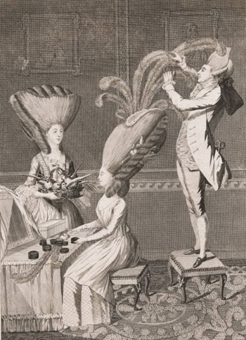 Caricatura di un parrucchiere del XVIII secolo