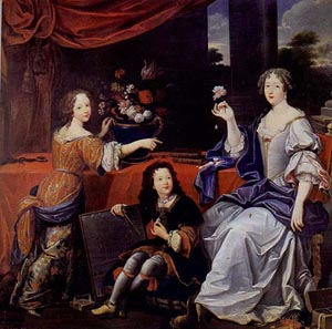 Madame de La Valliere con i figli avuti da Luigi XIV
