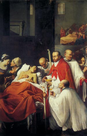 San Carlo Borromeo assiste un moribondo