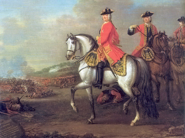 Re Giorgio II durante la battaglia di Dettingen