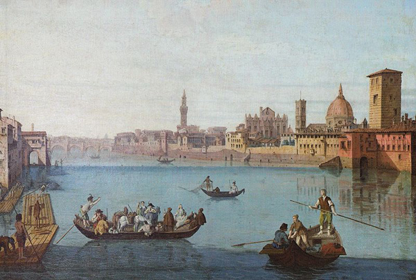 Firenze il fiume arno XVIII secolo