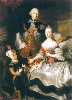 Caterina II con il marito Pietro III e il figlio Paolo, futuro zar