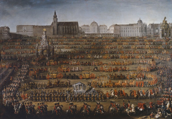 corteo per le nozze di isabella di parma con l'arciduca giuseppe