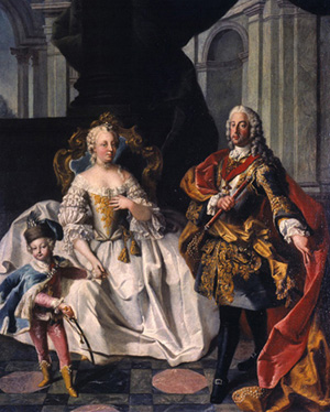 Giuseppe II bambino con i genitori