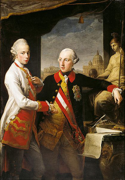 Giuseppe II con il fratello, Pietro Leopoldo, futuro Leopoldo II - dipinto di Pompeo Batoni